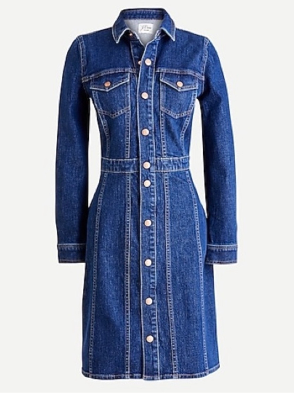 J. Crew Snap-Front Western Denim Dress Size 8